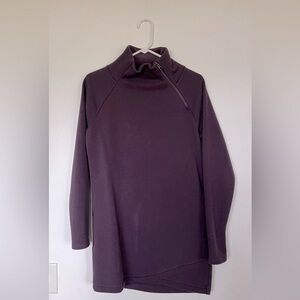 Athleta Cozy karma asymmetrical zip collar dress